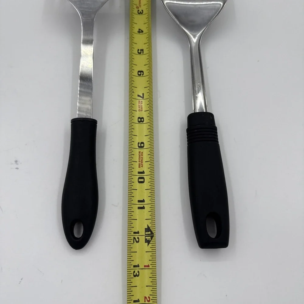 Lot Of Two Stainless Steel Spatulas With Slotted Heads
